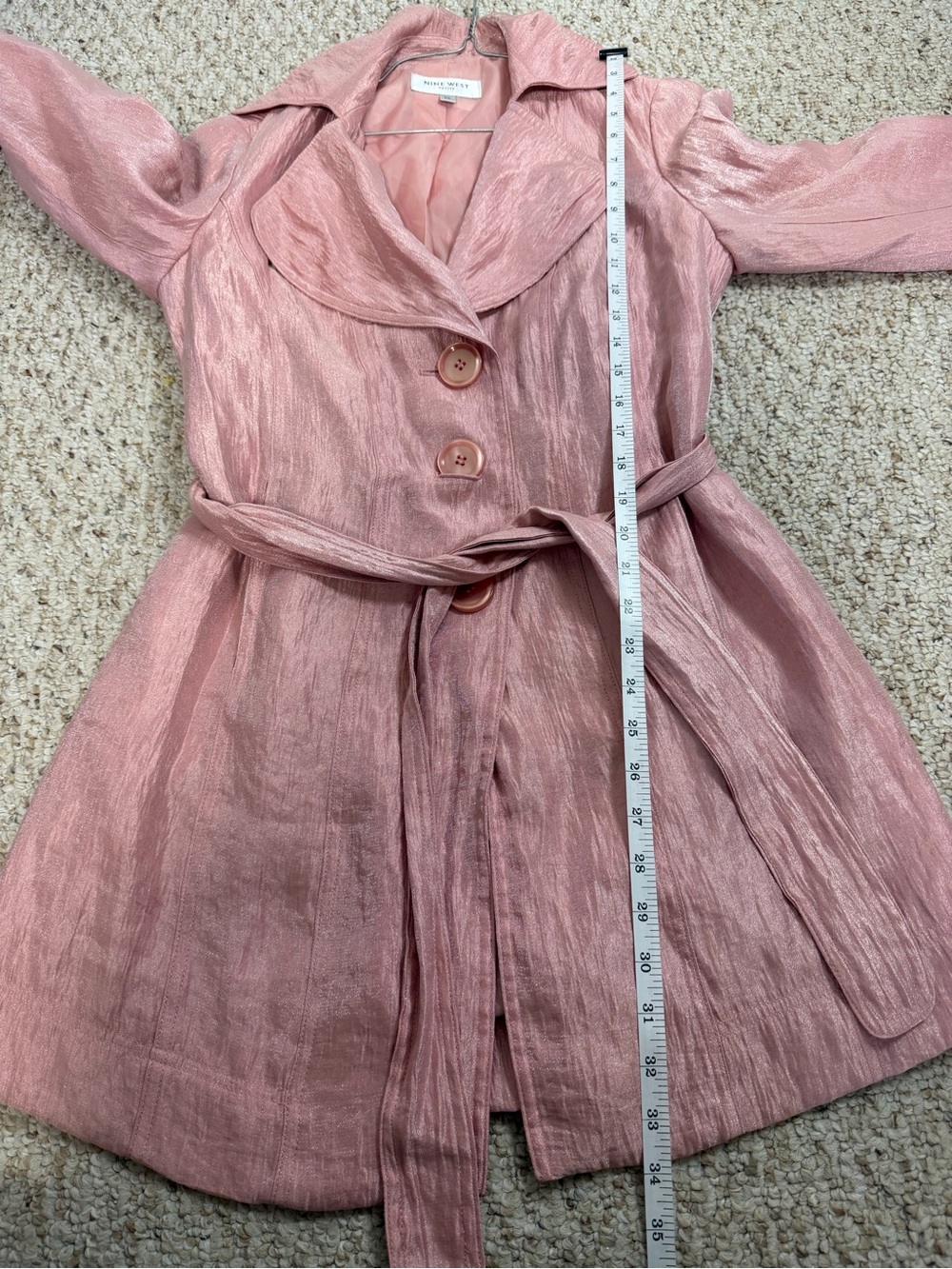 Nine West Metallic Rose Trench Coat - Picture 4 of 7